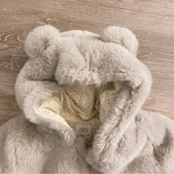 NWOT ZARA KIDS faux fur infant outdoor suit - Picture 2 of 4